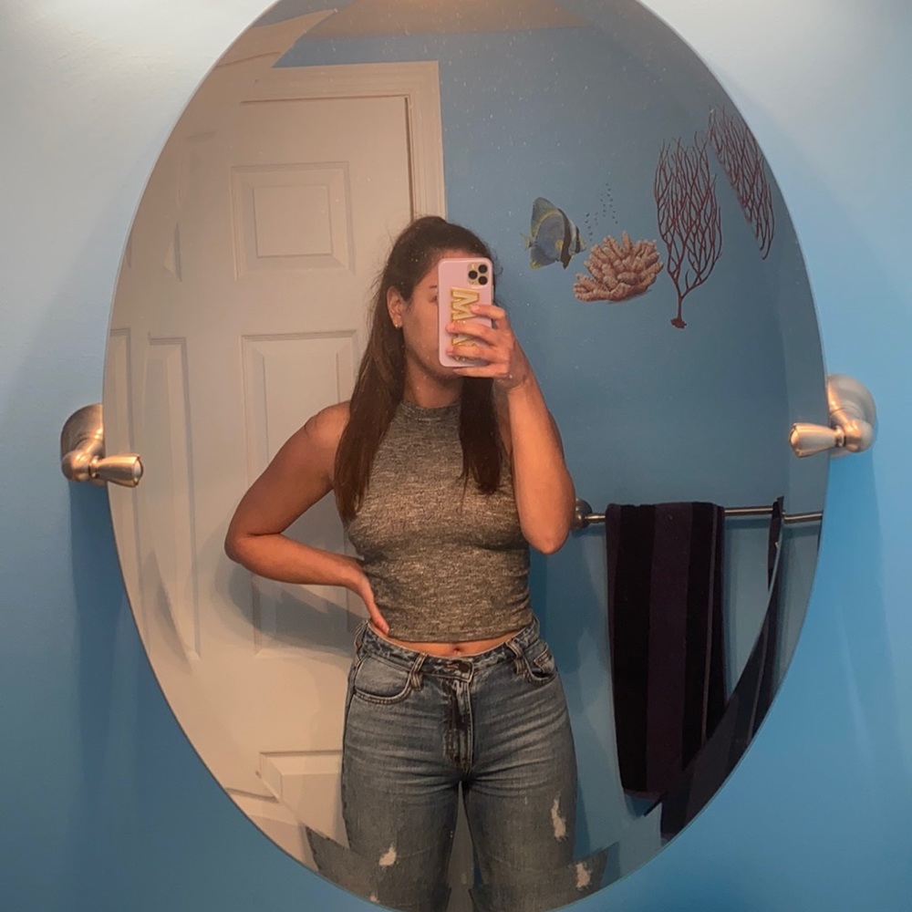 New Gray tank crop top